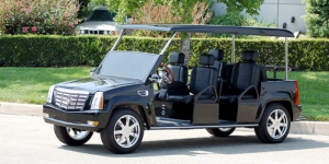 Black Escalade Limo Golf Cart affordable golf cart rental, golf cart rent isle of palms golf cart rental
