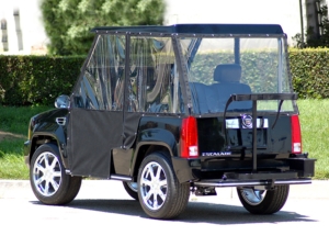 Black Escalade With Enclosure affordable golf cart rental, golf cart rent isle of palms golf cart rental
