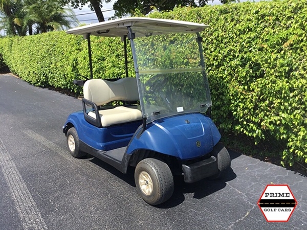 Blue Yamaha 2 Passenger Golf Cart affordable golf cart rental, golf cart rent isle of palms golf cart rental
