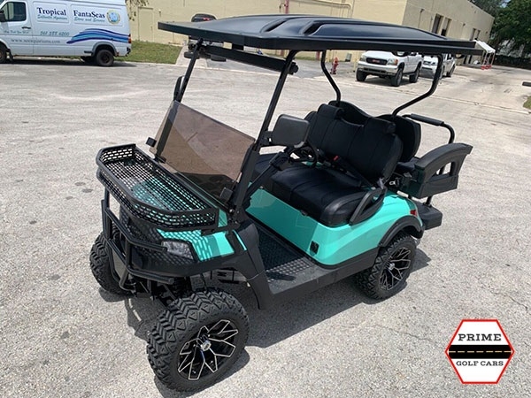 Mint Aluma 4 Passenger Lifted Golf Cart affordable golf cart rental, golf cart rent isle of palms golf cart rental