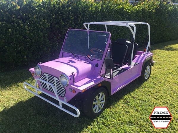 Pink Mokee 4 Passenger Golf Cart affordable golf cart rental, golf cart rent isle of palms golf cart rental