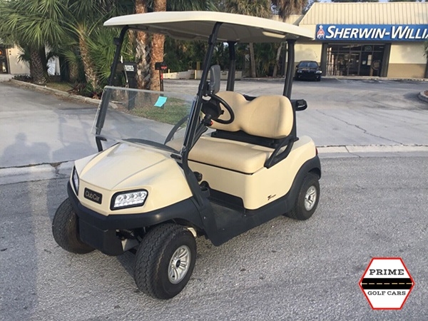 Tan Club Car 2 Passenger Golf Cart affordable golf cart rental, golf cart rent isle of palms golf cart rental