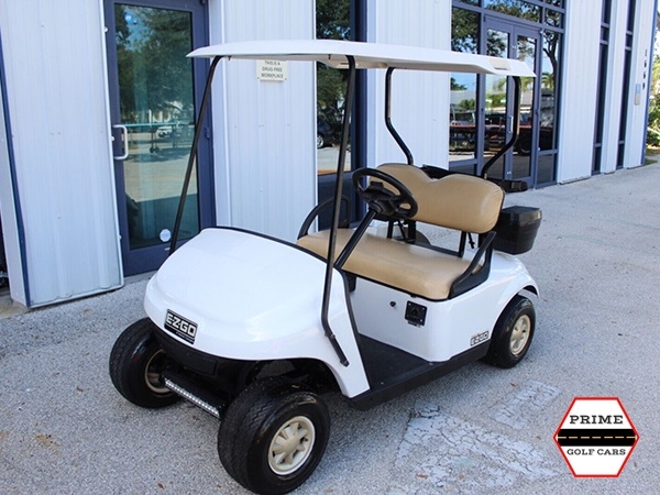 White EZGO 2 Passenger Golf Cart affordable golf cart rental, golf cart rent isle of palms golf cart rental