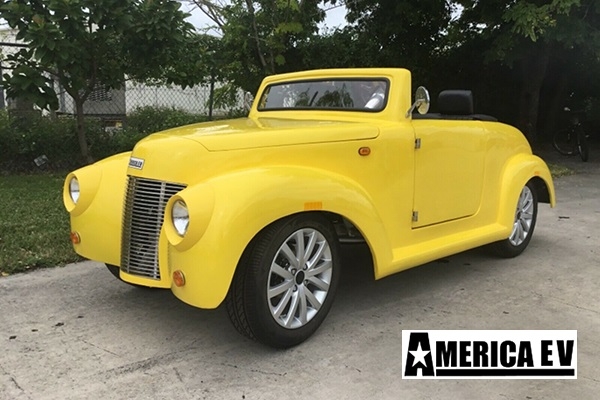 Yellow America EV 39 Roadster 4 Passenger Golf Cart affordable golf cart rental, golf cart rent isle of palms golf cart rental